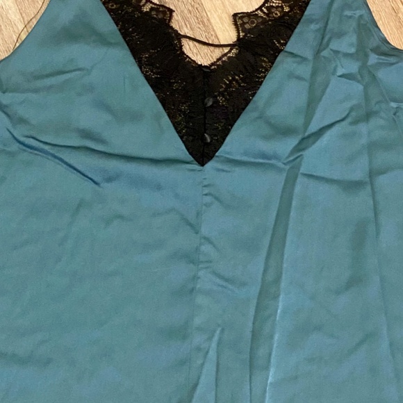 Sultry Teal Lace Trim Satin Cami, brand new condition. - Picture 5 of 12